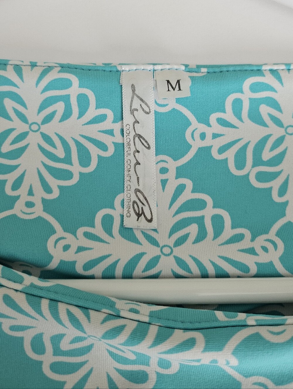 Lulu B Medium Aqua White Sundress Sleeveless Activeware Travel - Picture 3 of 9